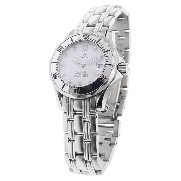 OMEGA Seamaster300 2582.20 Date White Dial Quartz Ladies Watch - Picture 1 of 7